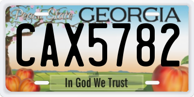 GA license plate CAX5782