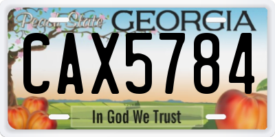 GA license plate CAX5784