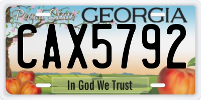 GA license plate CAX5792