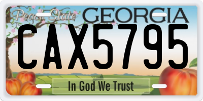 GA license plate CAX5795