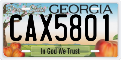 GA license plate CAX5801