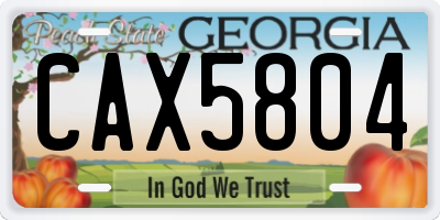 GA license plate CAX5804