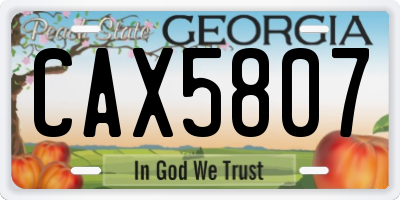 GA license plate CAX5807