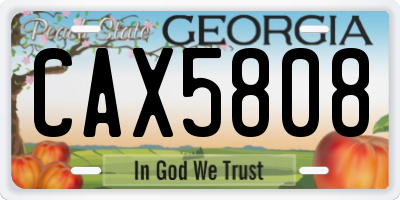 GA license plate CAX5808