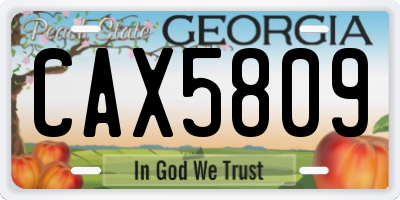 GA license plate CAX5809