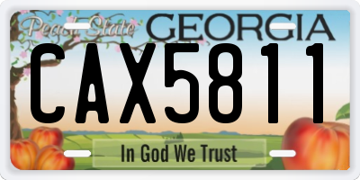 GA license plate CAX5811