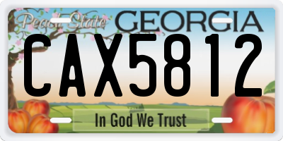 GA license plate CAX5812
