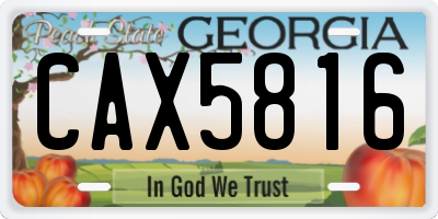 GA license plate CAX5816