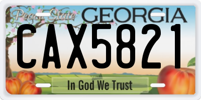 GA license plate CAX5821