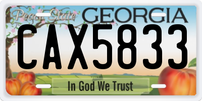 GA license plate CAX5833
