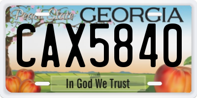 GA license plate CAX5840
