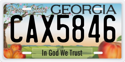 GA license plate CAX5846
