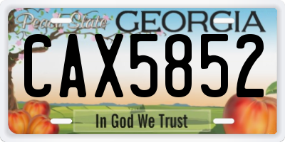GA license plate CAX5852