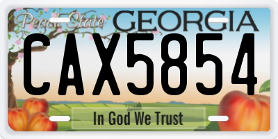 GA license plate CAX5854
