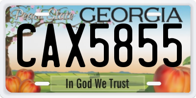 GA license plate CAX5855