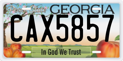 GA license plate CAX5857
