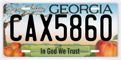 GA license plate CAX5860