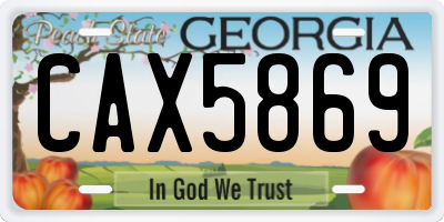 GA license plate CAX5869