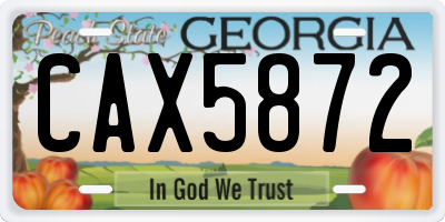 GA license plate CAX5872