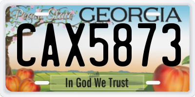 GA license plate CAX5873