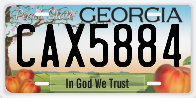 GA license plate CAX5884