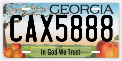 GA license plate CAX5888