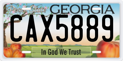 GA license plate CAX5889