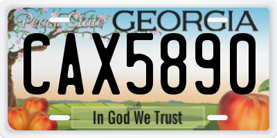 GA license plate CAX5890