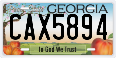 GA license plate CAX5894