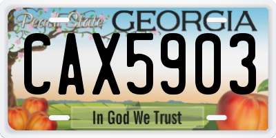 GA license plate CAX5903