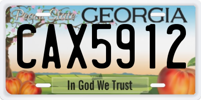 GA license plate CAX5912