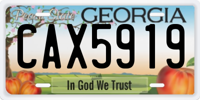 GA license plate CAX5919