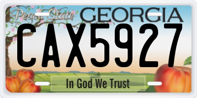 GA license plate CAX5927