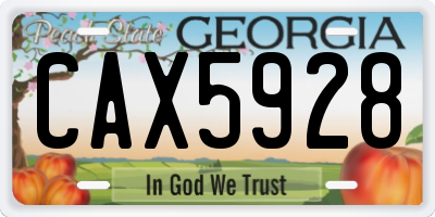 GA license plate CAX5928