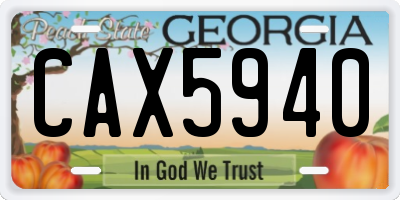 GA license plate CAX5940