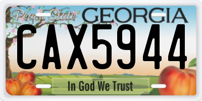 GA license plate CAX5944