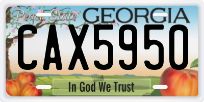 GA license plate CAX5950