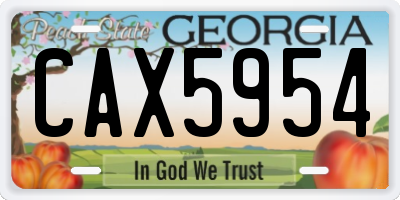 GA license plate CAX5954
