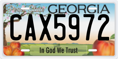 GA license plate CAX5972
