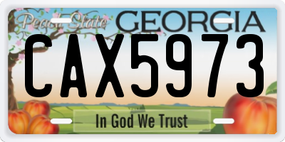 GA license plate CAX5973