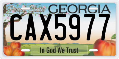 GA license plate CAX5977