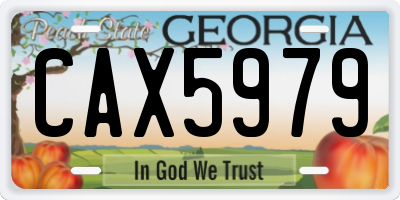 GA license plate CAX5979