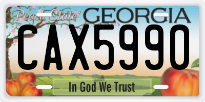 GA license plate CAX5990