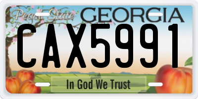 GA license plate CAX5991