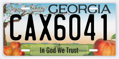 GA license plate CAX6041