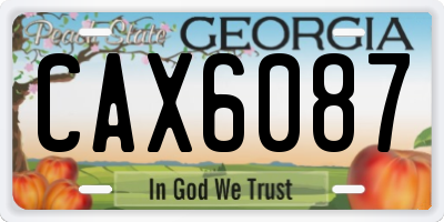 GA license plate CAX6087