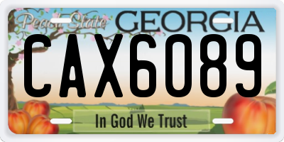 GA license plate CAX6089