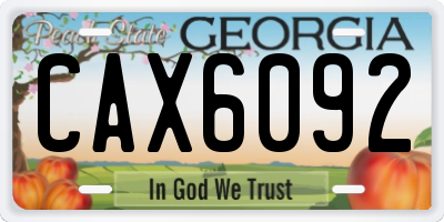 GA license plate CAX6092