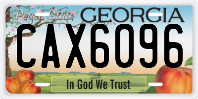 GA license plate CAX6096