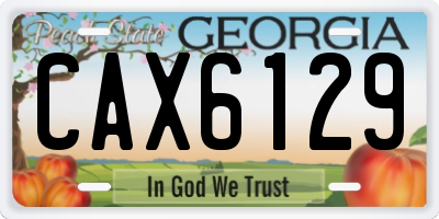 GA license plate CAX6129